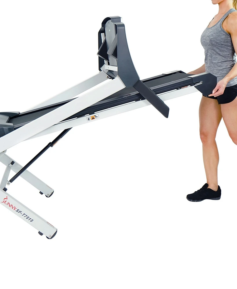 Sunny Health & Fitness Sf-T7515 Smart Treadmill with Auto Incline, Sound System, Bluetooth and Phone Function