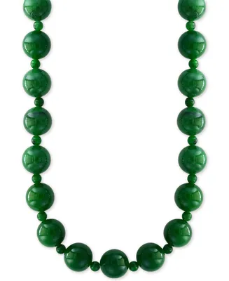 Effy Dyed Green Jade (4 & 10mm) Bead 20" Statement Necklace