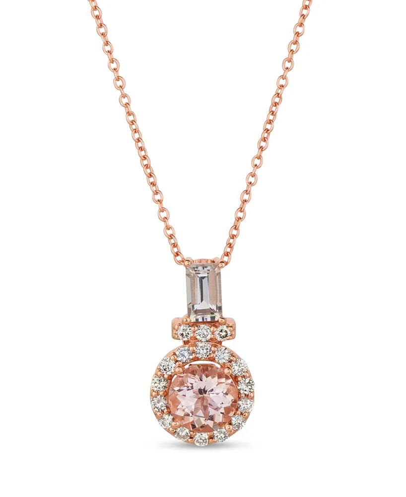 Le Vian Peach Morganite (3/4 ct.t.w.) and Nude Diamonds (1/4 ct.t.w.) Pendant set in 14k rose gold