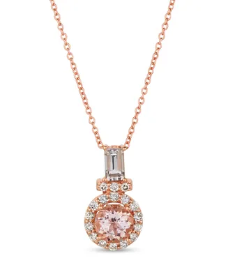 Le Vian Peach Morganite (3/4 ct.t.w.) and Nude Diamonds (1/4 ct.t.w.) Pendant set in 14k rose gold