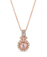 Le Vian Peach Morganite (3/4 ct.t.w.) and Nude Diamonds (1/4 ct.t.w.) Pendant set in 14k rose gold