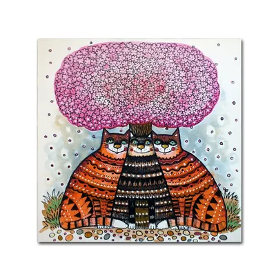 Oxana Ziaka 'A Cherry Blossom Season' Canvas Art - 35" x 35" x 2"