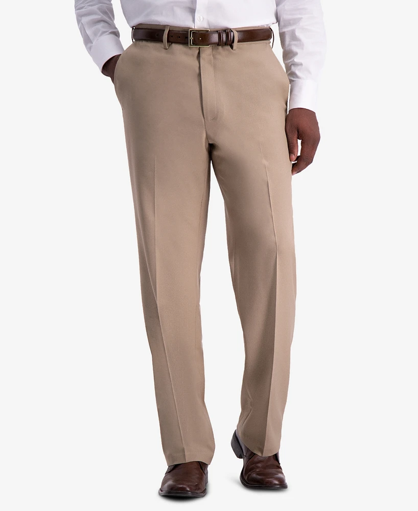 Haggar Men's Premium Comfort Stretch Classic-Fit Solid Flat Front Dress Pants