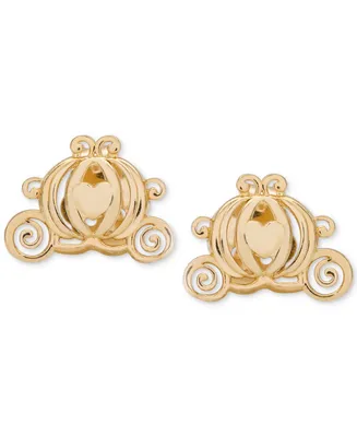 Disney Children's Cinderella Pumpkin Coach Stud Earrings in 14k Gold