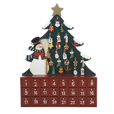 Kurt Adler Wooden Snowman with Tree Advent Calendar