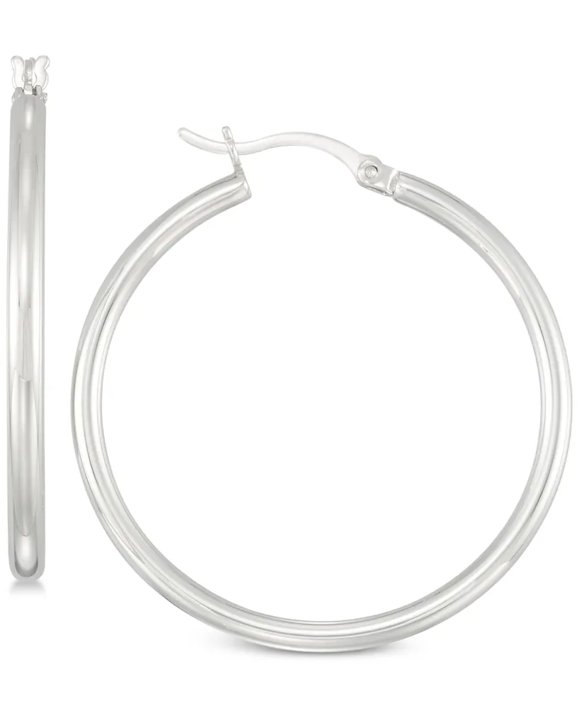 Simone I. Smith Polished Hoop Earrings in Sterling Silver