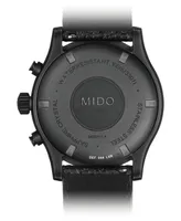 Mido Men's Swiss Chronograph Multifort Black Leather Strap Watch 42mm