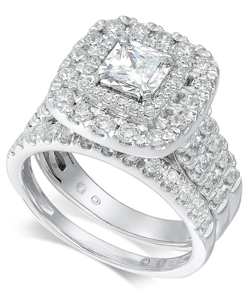 Diamond Princess Halo Bridal Set (1-1/2 ct. t.w.) in 14k White Gold