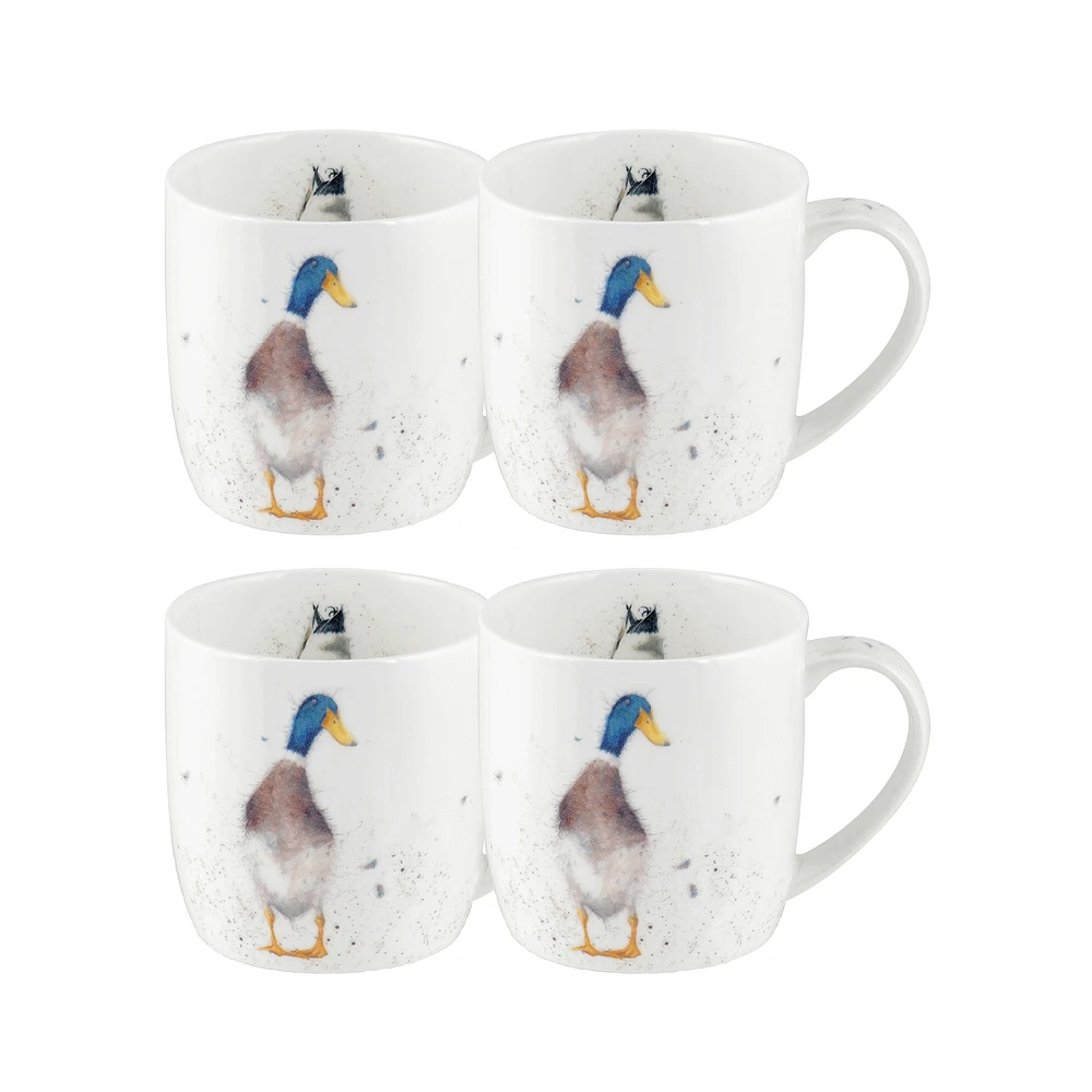 Royal Worcester Wrendale Duck Mug Guard Duck Set of 4
