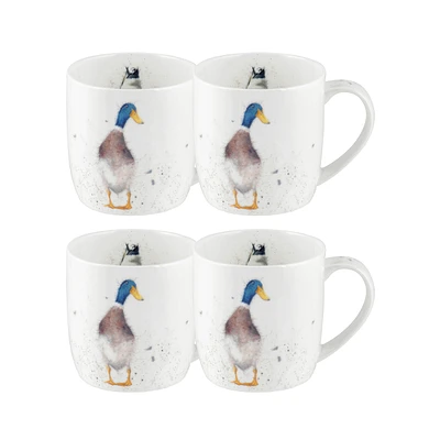 Royal Worcester Wrendale Duck Mug Guard Duck Set of 4