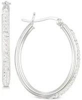 Simone I. Smith Crystal Hoop Earrings in Sterling Silver