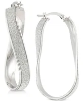 Simone I. Smith Glitter Twist Hoop Earrings in Sterling Silver