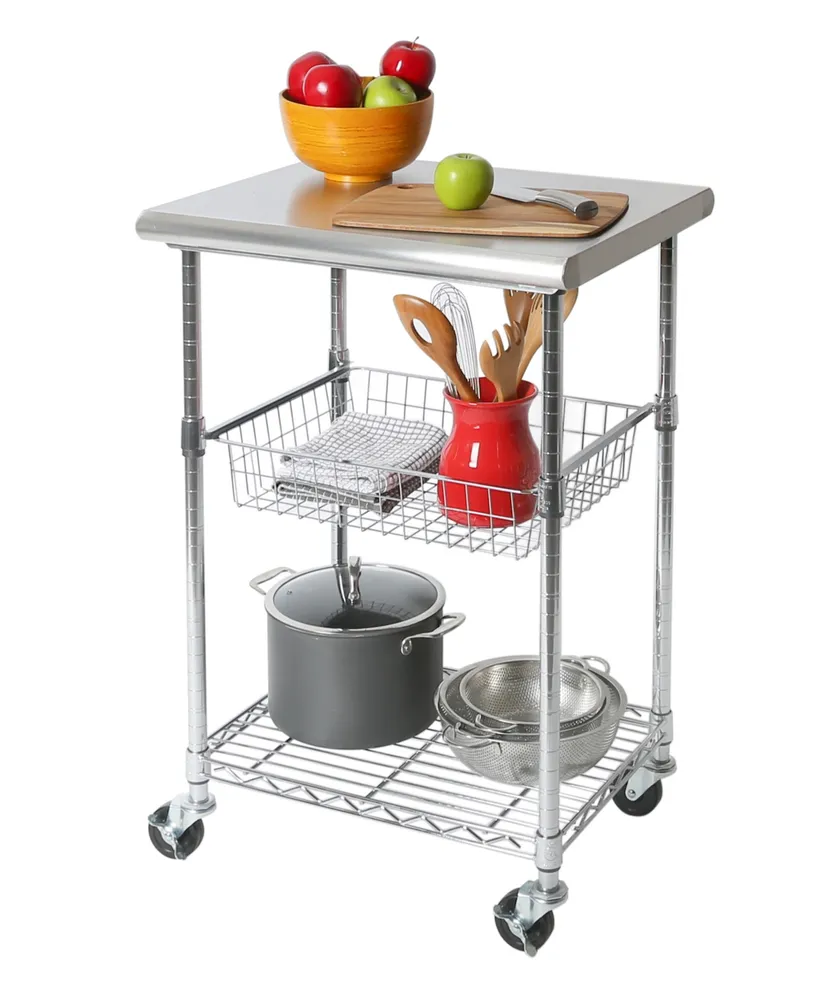 Seville Classics Nsf Stainless Steel Kitchen Work Table Cart