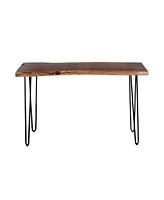 Alaterre Furniture Hairpin Natural Live Edge Wood with Metal 48" Media Console Table