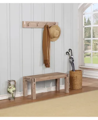 Woodstock Acacia Wood With Metal Coat Hook And Bench Set