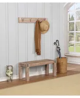 Woodstock Acacia Wood With Metal Coat Hook And Bench Set