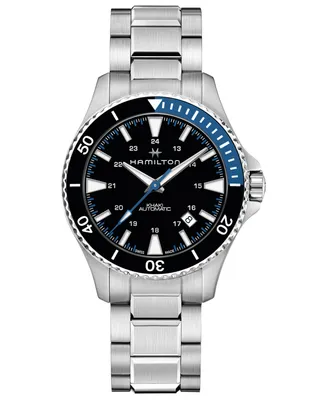 Hamilton Men's Swiss Automatic Khaki Navy Scuba Stainless Steel Bracelet Watch 40mm