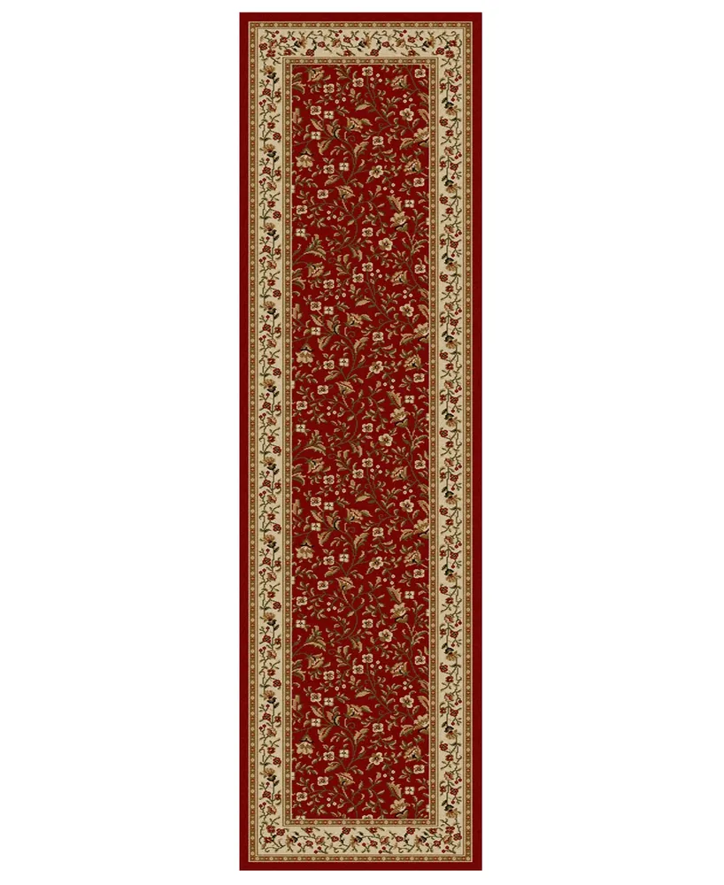 Closeout!! Km Home Pesaro Floral Red 2'2" x 7'7" Runner Area Rug