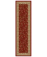 Closeout!! Km Home Pesaro Floral Red 2'2" x 7'7" Runner Area Rug