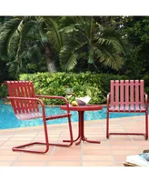 Gracie 3 Piece Metal Outdoor Conversation Seating Set - 2 Chairs And Side Table