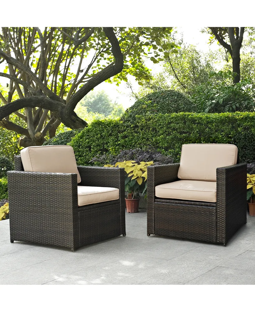 Palm Harbor 2 Piece Outdoor Wicker Seating Set With Cushions - Chairs