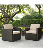 Palm Harbor 2 Piece Outdoor Wicker Seating Set With Cushions - Chairs