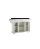 Alexandria Solid Granite Top Kitchen Island