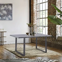 Fenton Contemporary Dining table: With Cement Gray Top