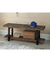 Pomona Metal and Reclaimed Wood Bench