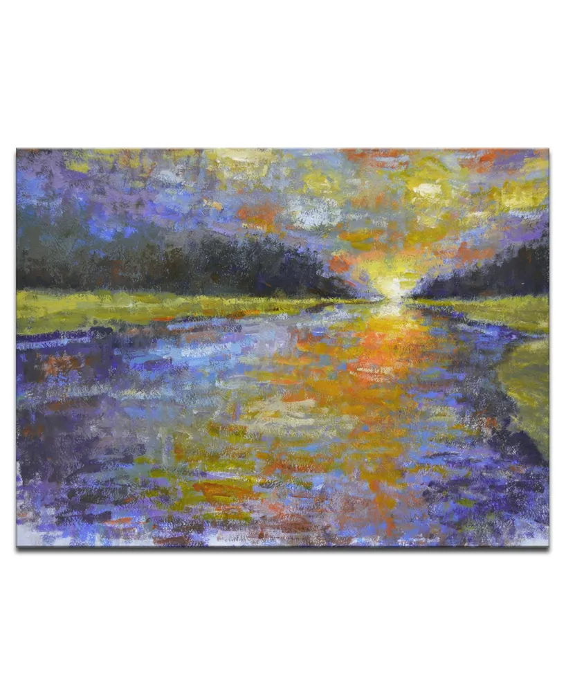 Ready2HangArt, 'Ravine Sunset' Abstract Landscape Canvas Wall Art