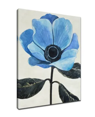 Ready2HangArt, 'Elegant Poppy Iii' Blue Floral Canvas Wall Art