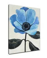 Ready2HangArt, 'Elegant Poppy Iii' Blue Floral Canvas Wall Art