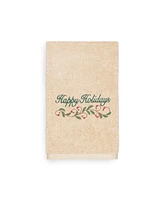 Linum Home Christmas Happy Holidays 100% Turkish Cotton Hand Towel