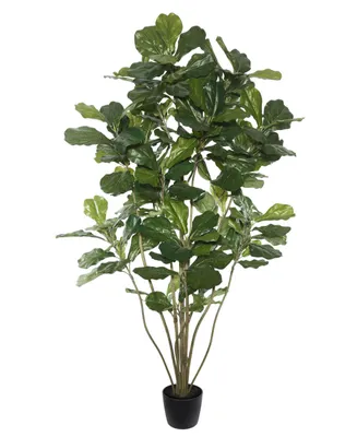 Vickerman 6' Artificial Green Potted Fiddle Tree