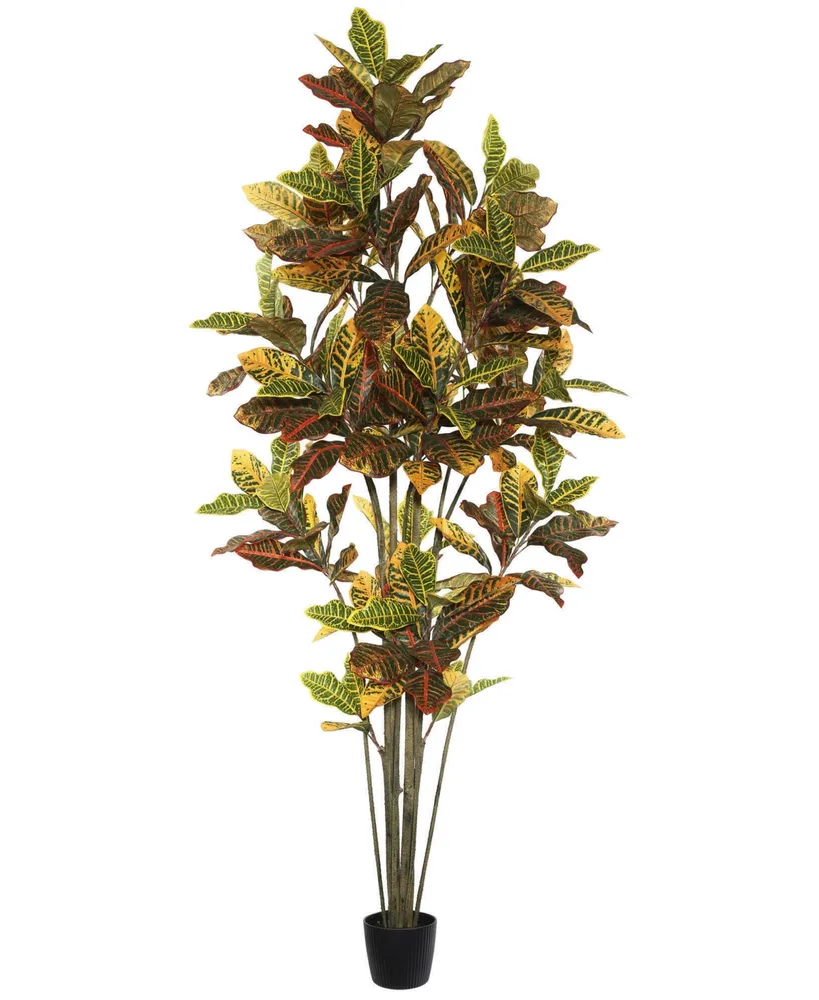 Vickerman 7' Potted Artificial Croton Tree