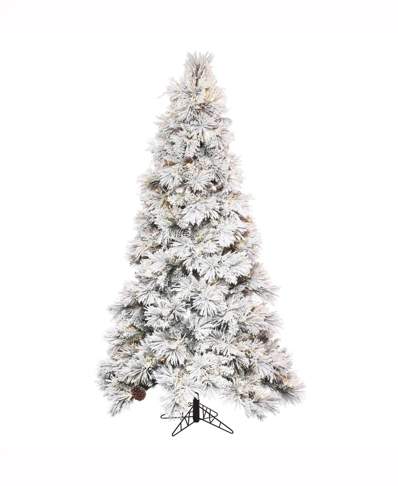 6.5' X 42" Flocked Atka Slim Artificial Christmas Tree