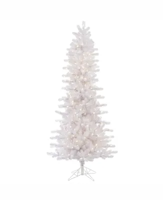 Vickerman 6.5 ft Crystal White Pine Slim Artificial Christmas Tree With 400 Warm White Pine Led Lights