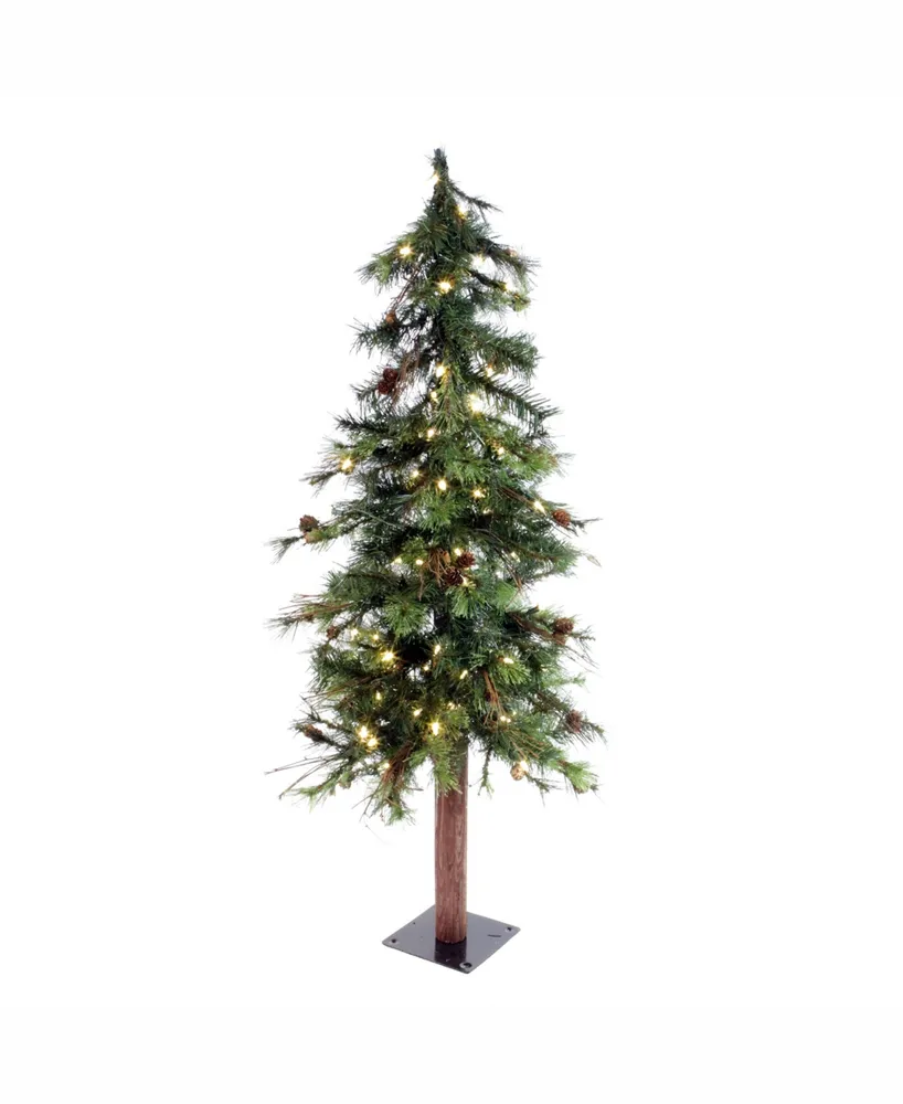 Vickerman 5 ft Mixed Country Alpine Artificial Christmas Tree With 150 Warm White Led Lights