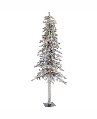 Vickerman 6 ft Flocked Alpine Artificial Christmas Tree With 200 Multi Led Lights