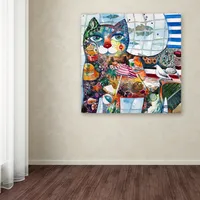 Oxana Ziaka 'Summer' Canvas Art - 14" x 14" x 2"