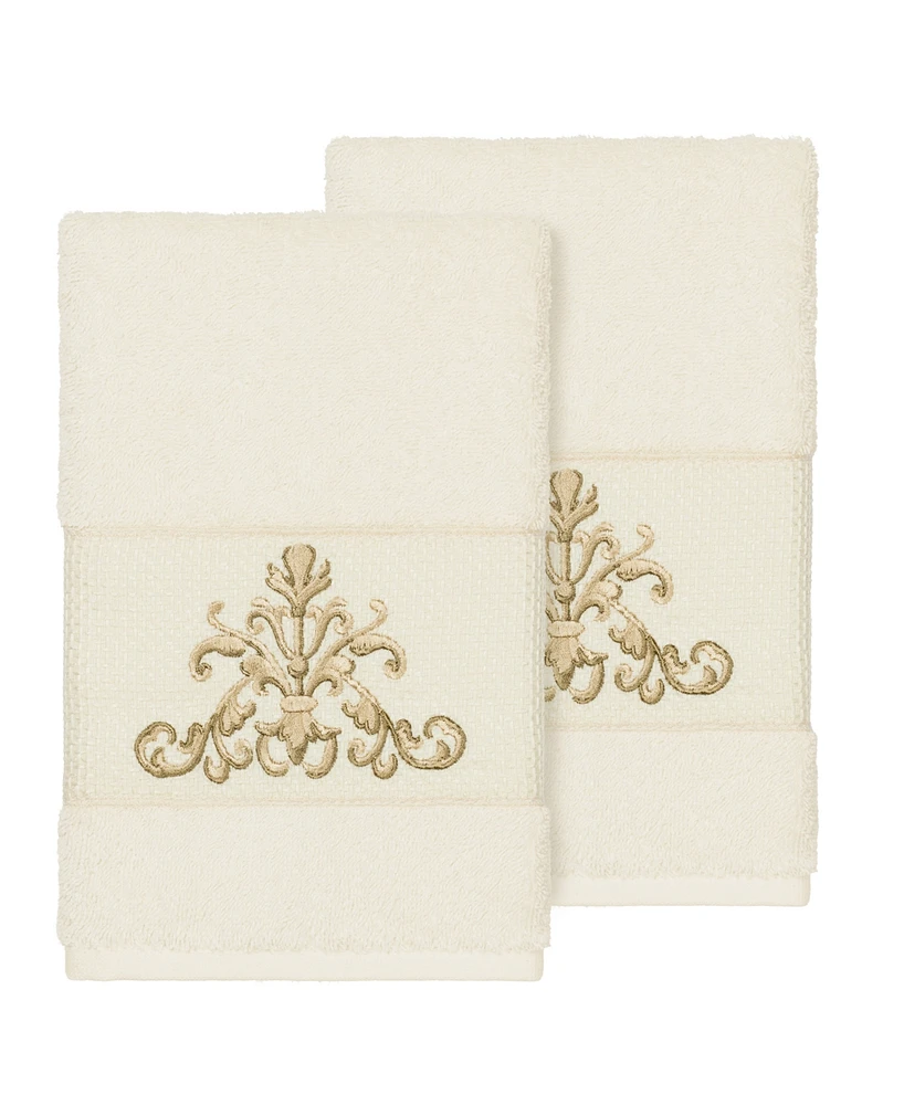 Linum Home Scarlet 2-Pc. Embellished Hand Towel Set