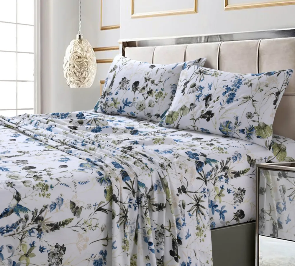 Amalfi Printed 300 Tc Cotton Sateen Extra Deep Pocket Full Sheet Set