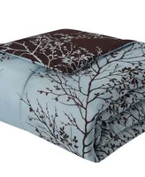 Vcny Home Blue Chocolate Leaf Comforter Set Collection