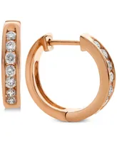 Diamond Huggie Hoop Earrings (1/2 ct. t.w.) in 14k Rose Gold