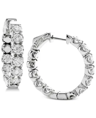 Diamond In & Out Hoop Earrings (3-1/4 ct. t.w.) in 14k White Gold