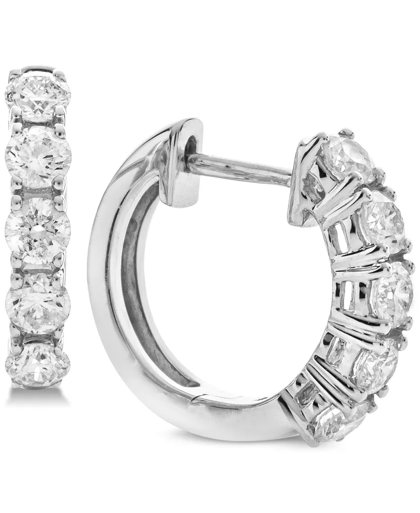 Diamond Hoop Earrings (1 ct. t.w.) in 14k White Gold