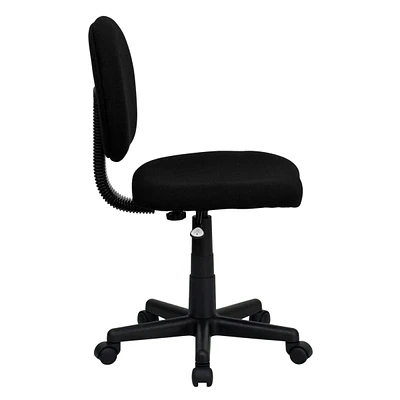 Mid-Back Black Fabric Swivel Task Chair