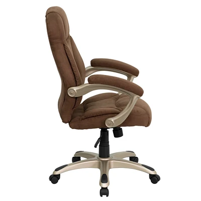 High Back Microfiber Contemporary Executive Swivel Chair With Arms