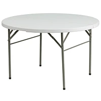 48'' Round Bi-Fold Granite White Plastic Folding Table