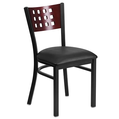 Hercules Series Black CutoutRestaurant Chair